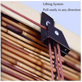 VSOYRA Bamboo Roller Window Shades, Thermal Insulated Bamboo Roll up Outdoor Blinds for Patios, UV Protection Bamboo Blind 20" 72" 75" 55" 30" 48" 24" Wide Cordless Roman Curtain VSOYRA