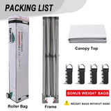 Eurmax USA Standard 10x10ft Patio Pop Up Canopy Tent for Outdoor Events Commercial Instant Canopies with Heavy Duty Roller Bag,Bonus 4 Canopy Sand Bags (White) Eurmax