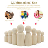 Hagao Unfinished Wooden Peg Dolls, Wood Doll Bodies Male Female Peg Doll People for DIY Art Craft, Painting, Peg Game, Home Party Decoration 50PCS Hagao