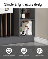 Wall Room Divider, Storage Cabinet Storage Display with Shelves, Modern Freestanding Wood Room Divider Screen, Wall Privacy Screens for Home Decorative (Grey,39.5" L x 9.5" W x 79.5" H) Kavie