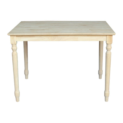 International Concepts Solid Wood Top Table with Turned Legs, Standard Height - WoodArtSupply