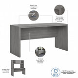 Office by kathy ireland Echo 60-inch W Credenza Desk, Modern Gray (KI60406-03) Bush Business Furniture