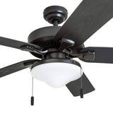 Honeywell Ceiling Fans Belmar 52 Inch Ceiling Fan With Light, Indoor/Outdoor Ceiling Fan with Pull Chain, LED Tri-Mount 5 Blade Design, ETL Damp Rated, Bronze (50512-01) Honeywell Ceiling Fans