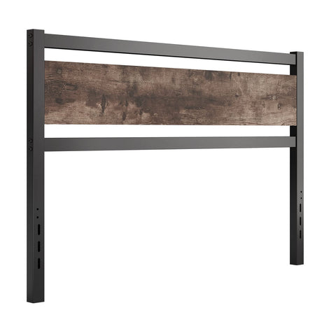 ALTLLEN Rustic Wooden Headboard with Metal Slats - Sturdy and Stylish for Queen Beds ALTLLEN