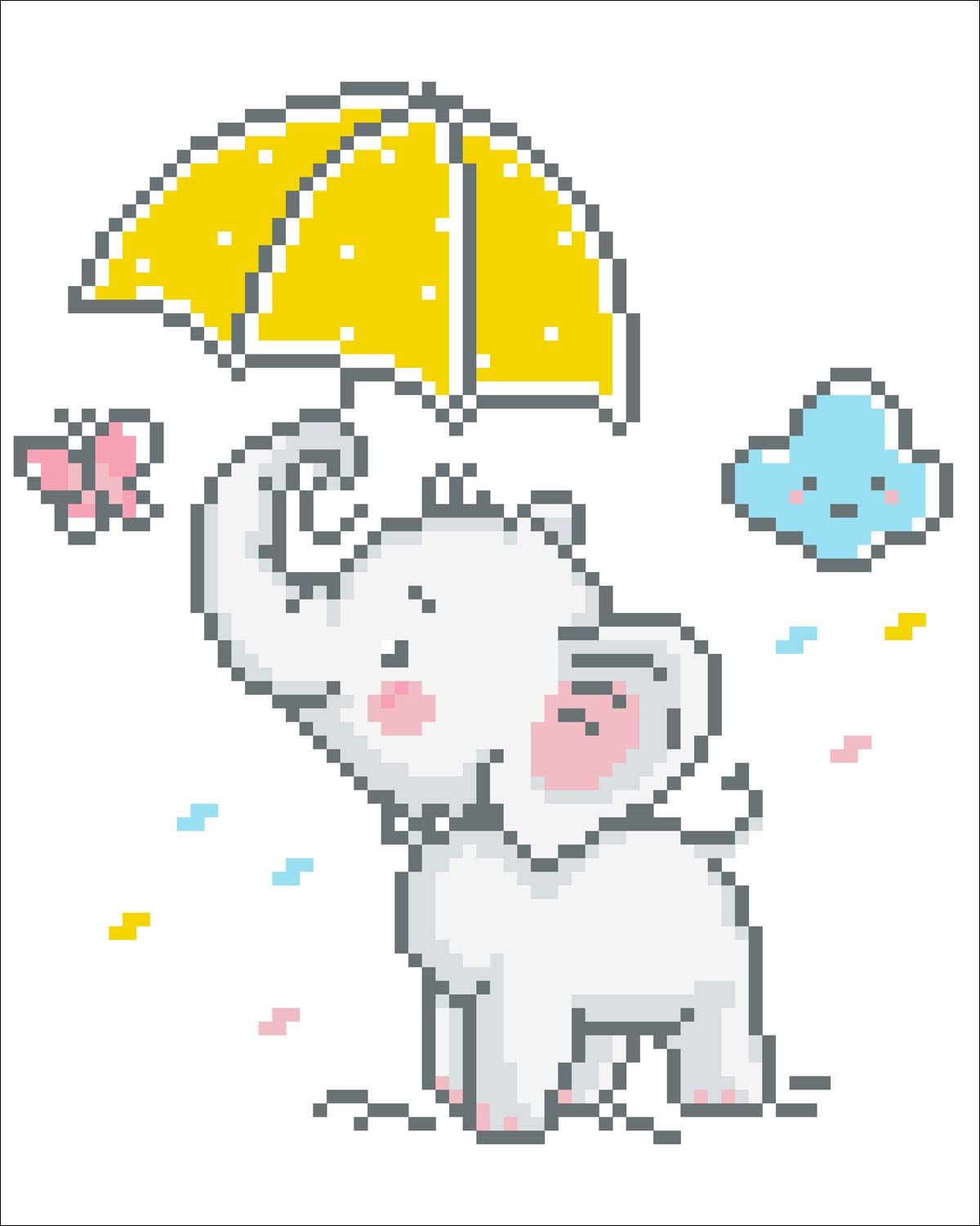 DIAMOND DOTZ Baby Brollie Elephant Diamond Painting Kits for Adults - Diamond Art Kits a Relaxing Creative Craft Kit with Dotz Gems 9.8"x7.9" DIAMOND DOTZ