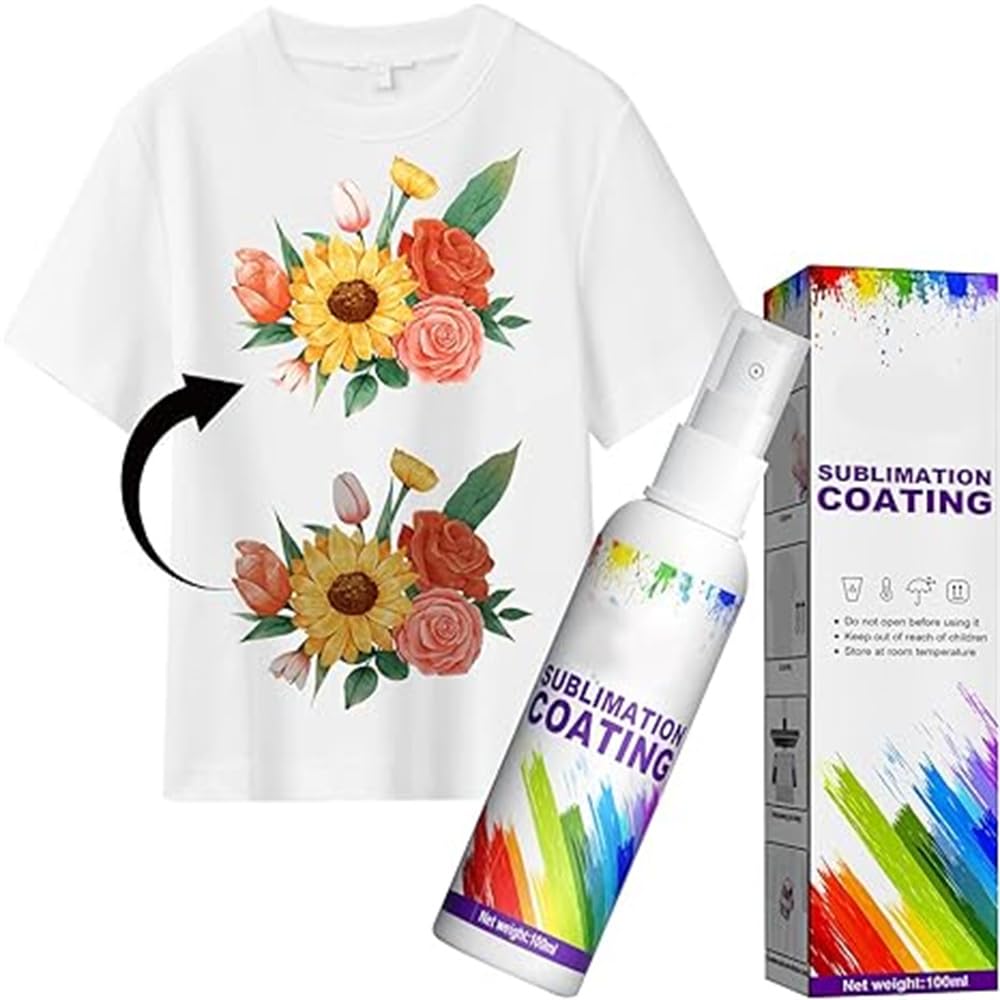 Sublimation coating spray,Sublimation Spray for Cotton Shirts, Quick Dry & Super Adhesion, for All Fabric Polyester T-shirts Carton Wood Canvas Handbag, CooBAA