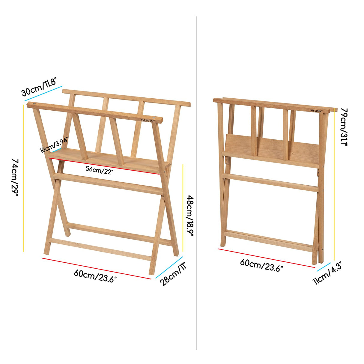 MEEDEN Folding Art Print Rack - Beechwood Art Storage Rack - Artist Storage and Display Rack for Canvas Art Prints Panels Posters Art Gallery Shows MEEDEN