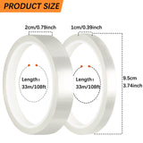 4 Rolls Heat Tapes for Heat Press, Heat Transfer Tape Sublimation Heat Resistant Temperature Tape for Electronics Printing DIY Crafts on T-Shirt Fabrics, 10 mm x 33 m, 20 mm x 33 m (Transparent) Outus