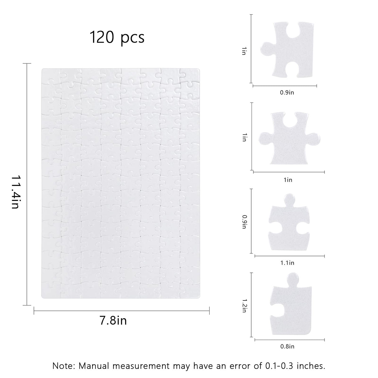 MAIKESUB Sublimation Puzzle Blanks 10 Sets Jigsaw Puzzles 120Pieces MAIKESUB