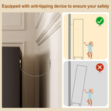 baoliwo Metal Armoire Wardrobe Closet Storage Cabinet with Mirror, 71'' Wardrobe Cabinet with Hanging Rod Metal Closet with Adjustable Shelf and Drawer for Bedroom, Laundry Room, Cloak Room baoliwo