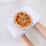 Anyi Pot Holders and Oven Mitts 7" X 9" Heat Resistant Pocket Pot Holder Set Feature of Non Slip Kitchen Hot Pad Oven Mitts, 3-Pack (White) Anyi