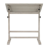 Studio Designs Vintage Drawing/Drafting Table with Pencil Ledge - 36" W x 24" D - Coastal Whitewash - Adjustable Tilting Top SD STUDIO DESIGNS