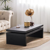 Modern Coffee Table, Black Wooden Coffee Table, Rectangle Cocktail Tea Table for Living Room, 47.6" L* 23.6" W * 16.3" H JIJIWANG