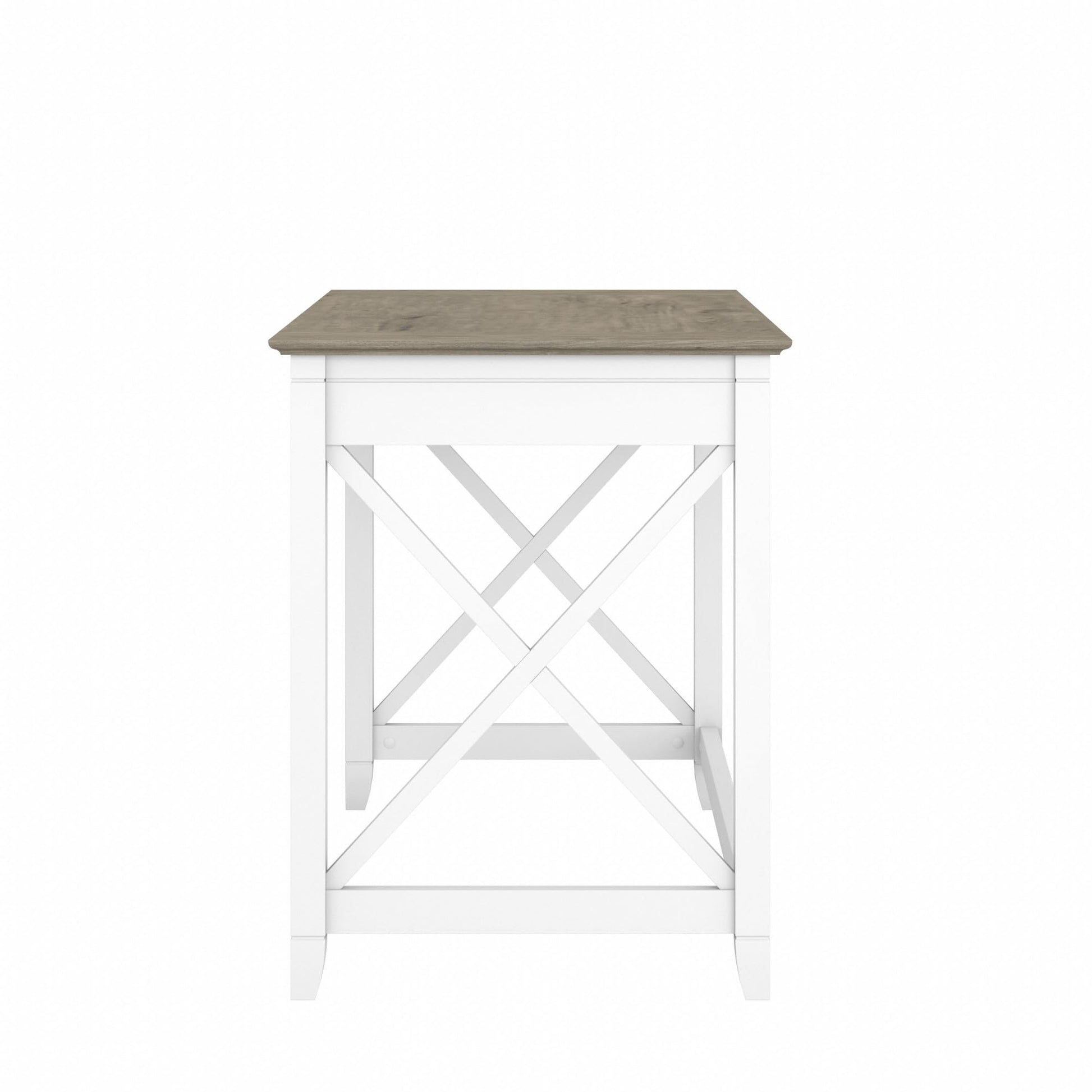 Bush Furniture Key West Writing Table for Home Office | Small Modern Farmhouse Desk, 48W, Pure White and Shiplap Gray - WoodArtSupply