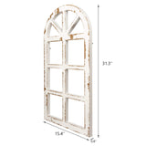 H&A Arch Window Frames Wall Decor 2 Pack - Rustic White Wood Window Pane Country Farmhouse Decorations (white) H&A
