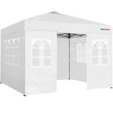 Yaheetech 10x10 FT Pop Up Canopy Tent with 4 Side Walls & One-Push Setup & Roller Bag, Outdoor Heavy-Duty Instant Event Tent for Garden/Wedding/Party, White Yaheetech