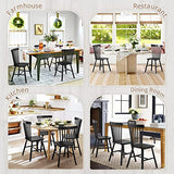 LUE BONA Windsor Dining Chair Set of 4, Spindle Back Wooden Chairs for Kitchen and Dining Room, Black LUE BONA