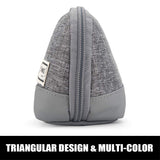 Sooez Wide-Opening Pencil Pen Case, Lightweight & Spacious Pencil Bag Pouch Box Organizer, Aesthetic Supply with Triangular Design for Adults, Grey Sooez