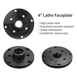 SIIIXS 4'' Steel Wood Lathe Faceplate,Faceplate for Wood Lathe,Lathe Face Plate Fit for 1''X8TPI Spindle without Screwchuck SIIIXS
