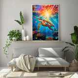 Ocean Turtle Paint by Numbers Kit for Adults Beginner, SeaTurtle Paint by Number Kit for Adults, Adult Paint by Number Canvas Animal with Paintbrushes and Acrylic Pigment 16x20 inch,Ocean Turtle JUJUHOOD