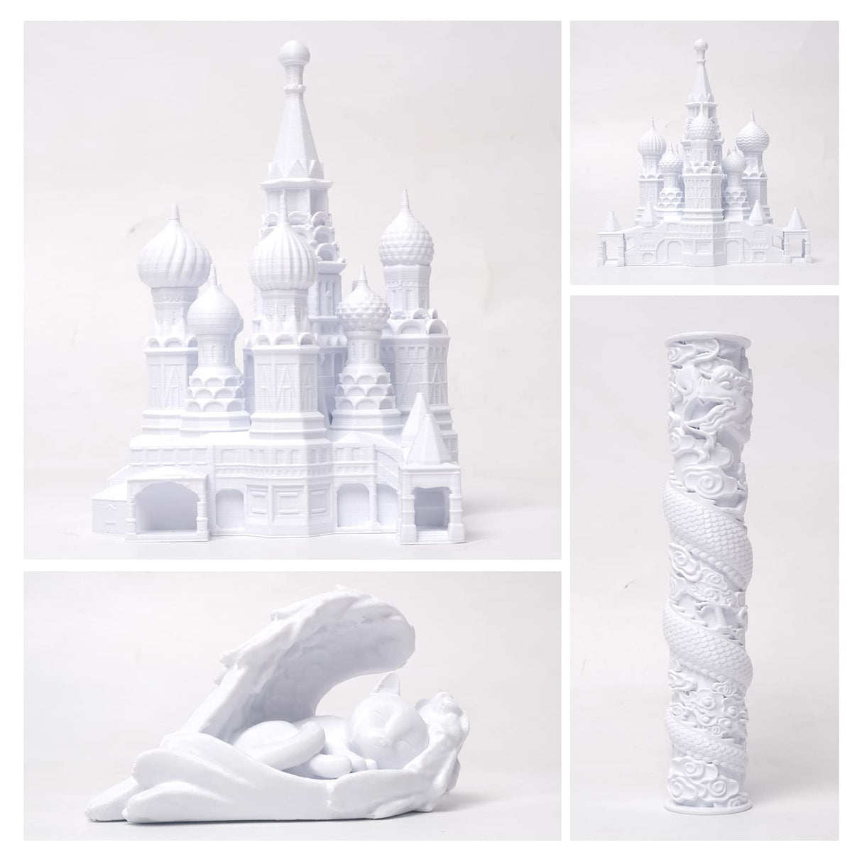 3DHoJor PLA Pro Filament 1.75mm White,PLA Plus Filament, Odor Free, Clog Free 3D Printer Filament,1kg Cardboard Spool (2.2lbs), Dimensional Accuracy +/- 0.03 mm, Fit Most FDM 3D Printer 3DHoJor