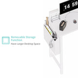 Lufeiya White L Shaped Computer Desk with Power Outlet Shelves, 47 Inch Corner Desk for Home Office Bedroom, L-Shaped Study Writing Working PC Desks, White Lufeiya