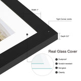 Hongkee 13x39 Puzzle Frame 2 Packs, Real Glass and Black Wood Frame, Display Panoramic 13 x 39 Picture Frames - Horizontal or Vertical Wall Mounting Hongkee