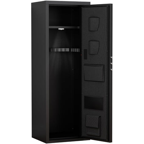 5-8 DIY assemble Gun Safe for Rifles Shotguns Pistols | Large Capacity Heavy Duty Steel Security Cabinet | Electronic Digital Lock with Quick Access | with Pistol Pouches, Adjustable Gun Stocks Gareinwuds
