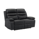 Lexicon 64" W Manual Reclining Loveseat, Top Grain Leather Match Reclining Love Seat, Home Theater Seating, Wall Hugger Recliner Couch, Manual Double Recliner RV Couch for Living Room, Black Lexicon