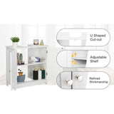 MEZHI Under Sink Vanity Cabinet Bathroom Double Door Shelf Cupboard Basin Organizer MEZHI