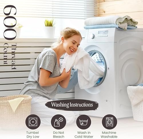 SGI bedding 600 Thread Count 4 Piece 100% Egyptian Cotton Full Size Sheets Set, 15" Deep Pocket Sheet Set, Premium, Breathable, Soft and Hotel-Quality Luxury Sheets - White SGI bedding
