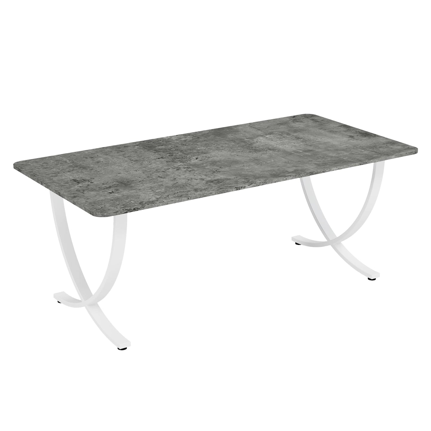 Tribesigns Executive Desk, 63” W x 31.5” D Large Office Desk, Modern Computer Desk Conference Table Meeting Room Table, Business Furniture for Home Office, Gray and White