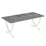 Tribesigns Executive Desk, 63” W x 31.5” D Large Office Desk, Modern Computer Desk Conference Table Meeting Room Table, Business Furniture for Home Office, Gray and White Tribesigns