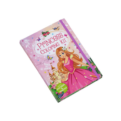 FIRSTJIGGLE Princess Colouring Art Kit for Girls Age 3 4 5 6 7 8 Old | 48 Pages & 8 Sticker Sheets | 6 Color Pencils | Magical Princess Scenes | Creative Activity Book for Fun, Learning and Gift FIRSTJIGGLE