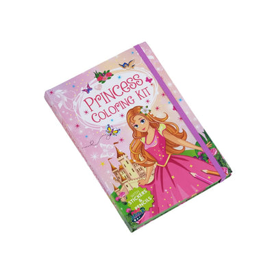 FIRSTJIGGLE Princess Colouring Art Kit for Girls Age 3 4 5 6 7 8 Old | 48 Pages & 8 Sticker Sheets | 6 Color Pencils | Magical Princess Scenes | Creative Activity Book for Fun, Learning and Gift