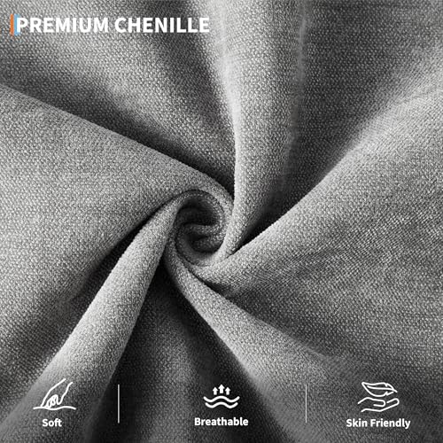 IDEALHOUSE 89" Futon Sofa Bed, Modern Chenille Sleeper Couch with Adjustable Backrest & Armrest, Convertible Futon Couch for Living Room Bedroom Apartments, Silver Gray IDEALHOUSE