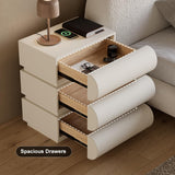 homary Smart Nightstand with Wireless Charging, USB & Type-C Ports – Modern White Leather Night Stand with 3 Drawers, Bedside Table for Bedroom homary