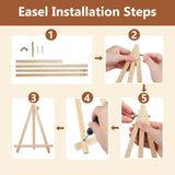 Reivworl 4 Pack Framed Paint by Numbers for Adults with Wooden Easel, Christmas Paint by Numbers Kit for Adults Beginner, Acrylic Painting by Number for Home Decor 8X12 Inch Reivworl