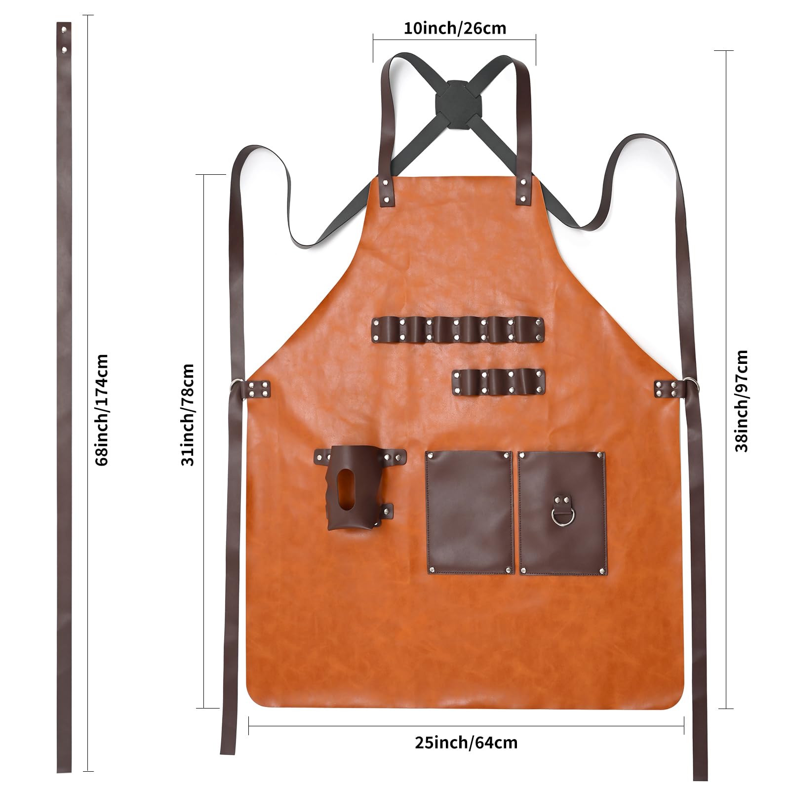 Yhtpouqe Handmade Work Aprons for Men Women. Chef, Carpenter, Grilling, Woodworking Aprons. Heavy Duty Tool Aprons with Cross Back Straps and Multiple Pockets, Size M-XXL - WoodArtSupply