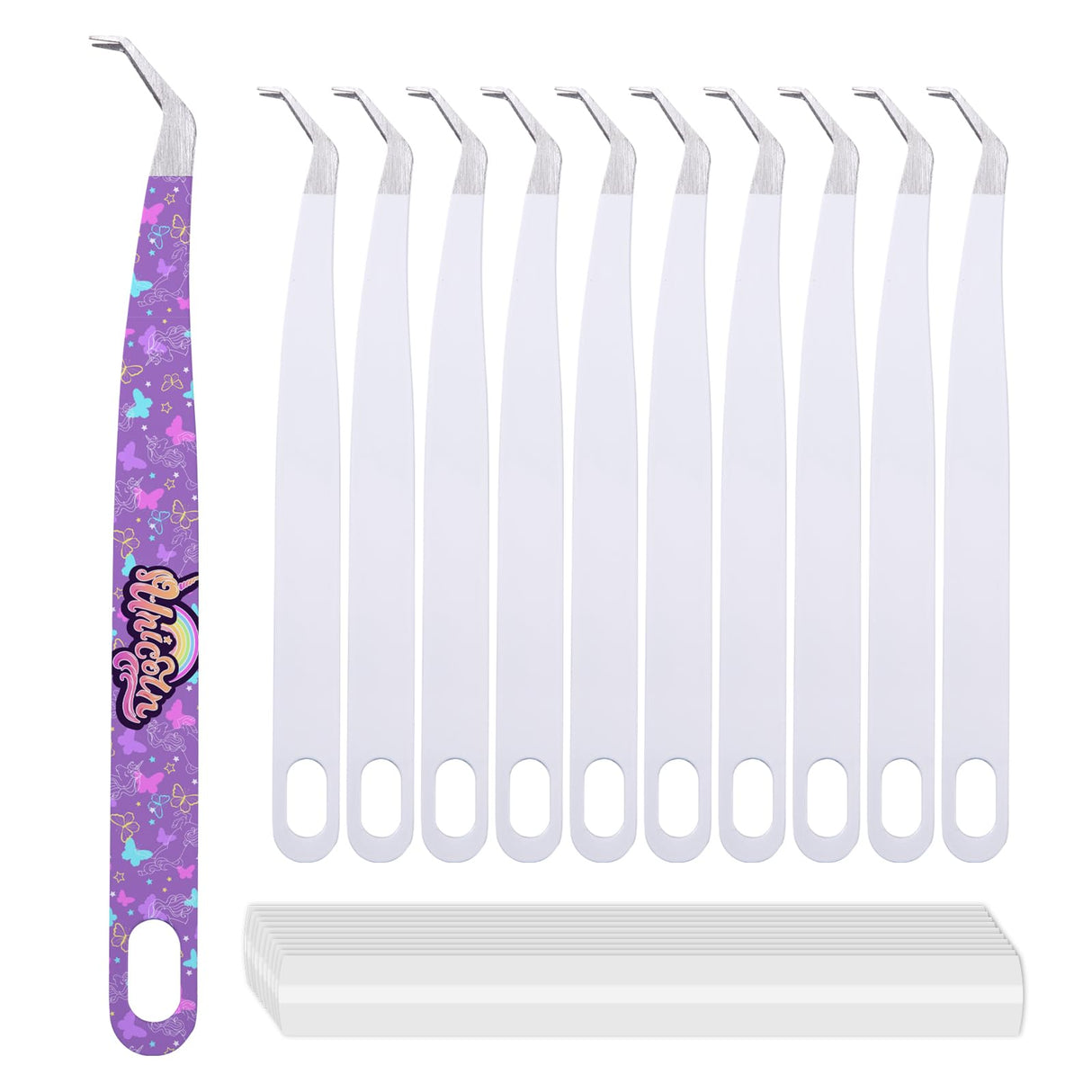 PYD Life 10 Pack Sublimation Vinyl Tweezers White Blanks 5.7" x 0.47" for Craft Customized Patterns Names LOGO,Craft Weeder Vinyl Tools and Accessories for Cricut Cameo 5 DIY Projects PYD Life