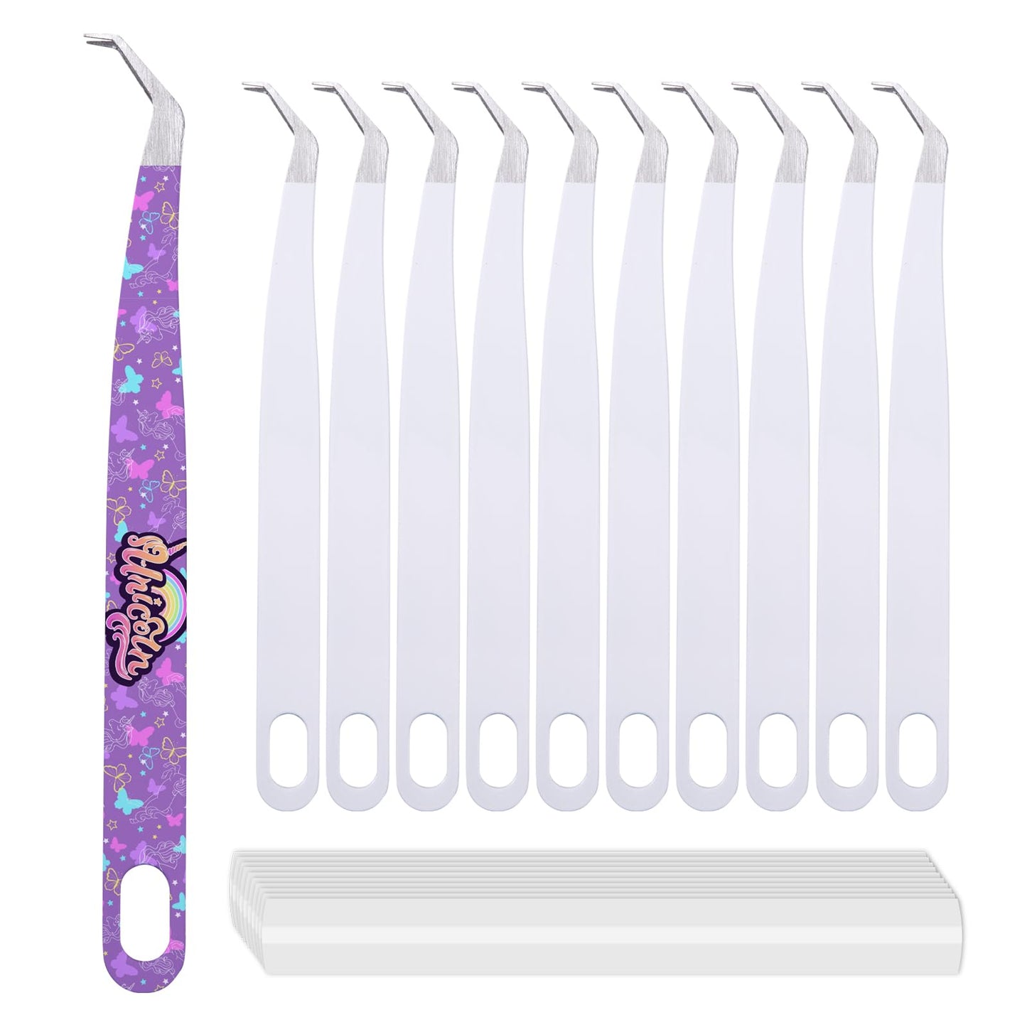 PYD Life 10 Pack Sublimation Vinyl Tweezers White Blanks 5.7" x 0.47" for Craft Customized Patterns Names LOGO,Craft Weeder Vinyl Tools and Accessories for Cricut Cameo 5 DIY Projects