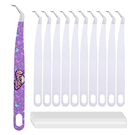 PYD Life 10 Pack Sublimation Vinyl Tweezers White Blanks 5.7" x 0.47" for Craft Customized Patterns Names LOGO,Craft Weeder Vinyl Tools and Accessories for Cricut Cameo 5 DIY Projects PYD Life