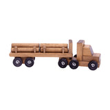 AmishToyBox.com Log Truck Wooden Toy - Amish-Made in Lancaster County, Pennsylvania - with 6 Removable Logs AmishToyBox.com