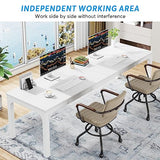 LITTLE TREE 78.7 Inches Extra Long Two Person Office Desk,Double Workstation for Home Office LITTLE TREE
