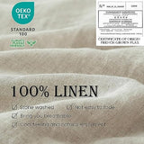 Simple&Opulence 100% Linen Duvet Cover Set 3pcs Basic Style Natural French Washed Flax Solid Color Soft Breathable Farmhouse Bedding with Button Closure - Linen, King Simple&Opulence