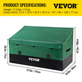 VEVOR Outdoor Storage Box, 230 Gallon Waterproof PE Tarpaulin Deck Box w/Galvanized Frame, All-Weather Protection & Portable, for Camping, Garden, Poolside, and Yard, Black & Green VEVOR