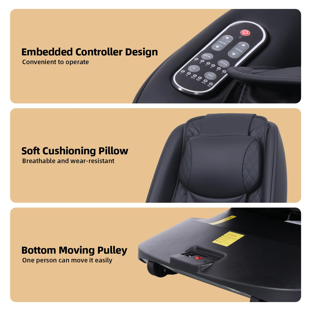 Massage Chair Full Body, Zero Gravity 3D SL-Track Shiatsu Massage Recliner Chair with Auto Modes, Airbag Massage, Wheels for Easy Movement, Compact Design for Quality Comfort, Black Msutree