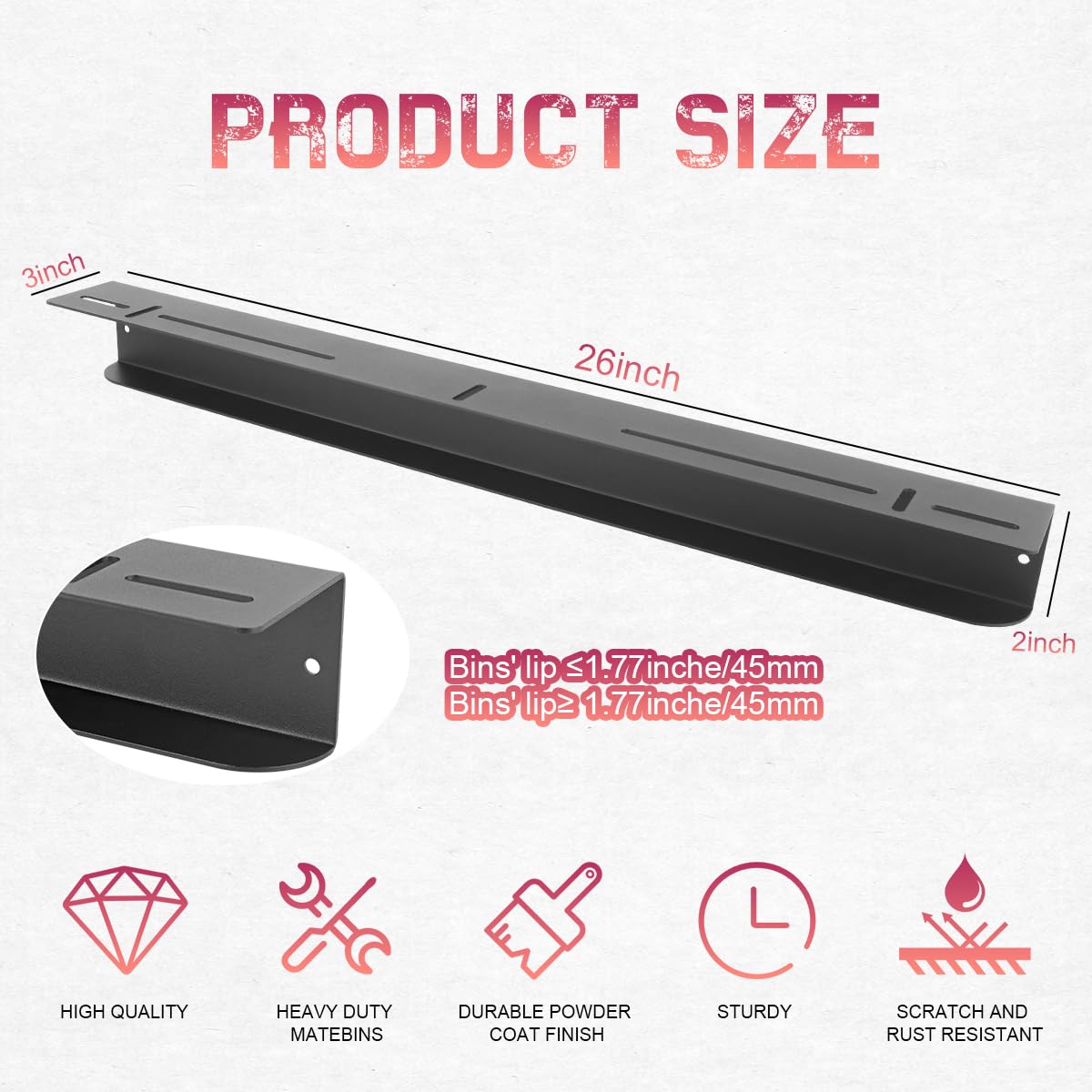 GLOBLED Overhead Garage Storage Rack, Adjustable Ceiling Mounted Garage Organizer, Heavy Duty Metal Overhead Shelf support up to 2 Bin,Space Saver Storage System for Home, Basement – Black GLOBLED