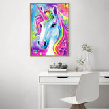 YOMEIA 5D Diamond Painting Kits for Adults&Beginner Full Drill Unicorn Diamond Art Paint with Round Diamonds DIY Gem Painting Kit for Home Wall Decor(11.8x15.7in) YOMEIA
