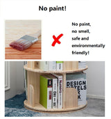 Heehee Wooden Rotating Bookshelf 360 Display Floor Standing Bookcase Storage Rack for Kids&Adults Multi-Functional Bookshelf Organizer (5-Tier) Heehee